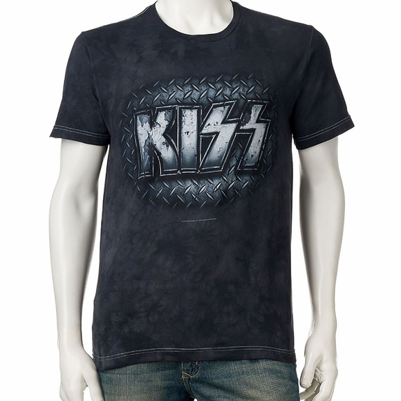 KIss Band Metal Logo Liquid Blue metal rock Official T-Shirt M NWT - Picture 1 of 3
